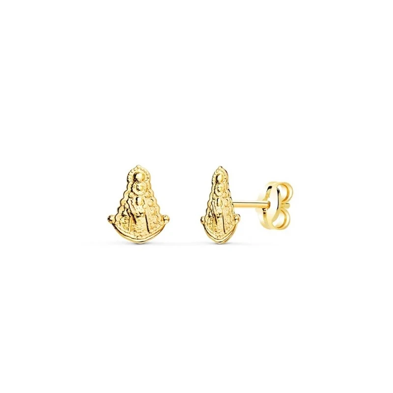 Virgen del Rocío Pendientes Oro 18k mujer 7.5 mm. silueta