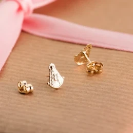 Virgen del Rocío Pendientes Oro 18k mujer 7.5 mm. silueta