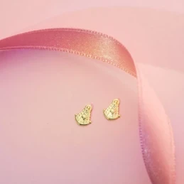 Virgen del Rocío Pendientes Oro 18k mujer 7.5 mm. silueta