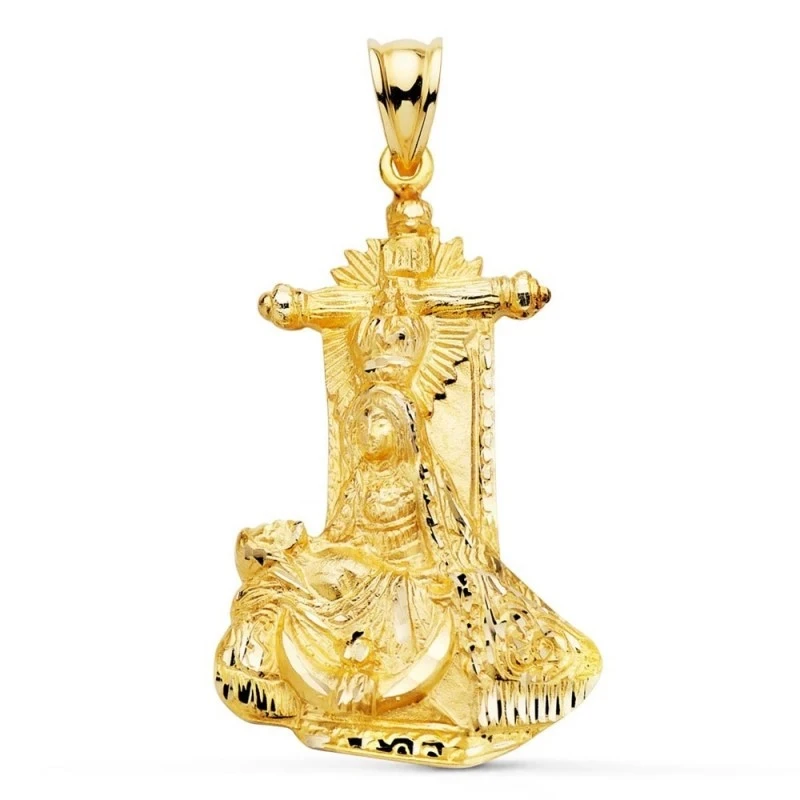 Virgen de las Angustias Colgante Oro 18k unisex 34 mm. silueta tallad