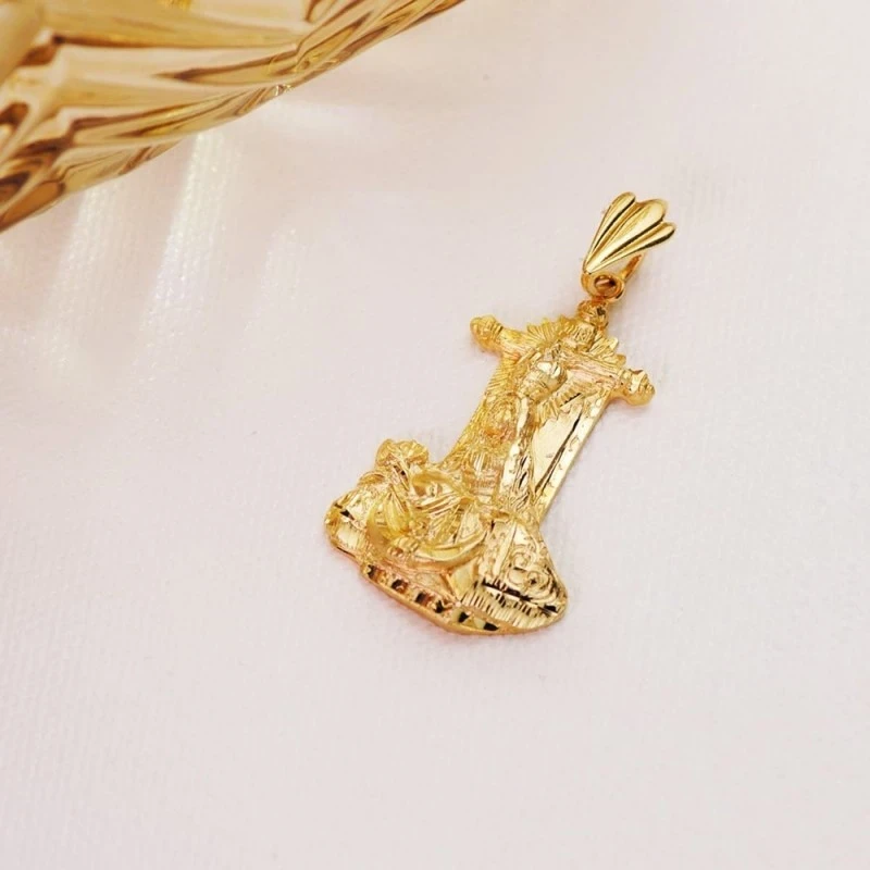 Virgen de las Angustias Colgante Oro 18k unisex 34 mm. silueta tallad