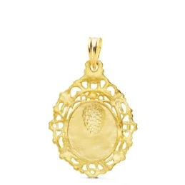 Virgen de la Macarena Medalla Oro 18k unisex 27 mm. filigrana cerco c