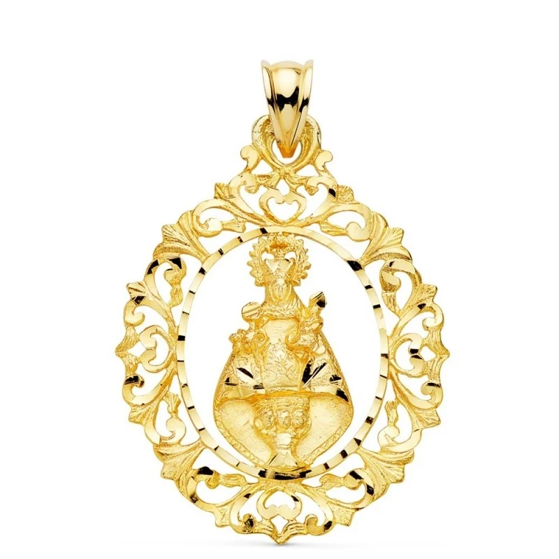 Virgen de Covandonga Medalla Oro 18k unisex 39 mm. detalles tallados