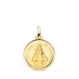Virgen Santa María de Guadalupe Medalla Oro 18k unisex 18 mm. bisel l