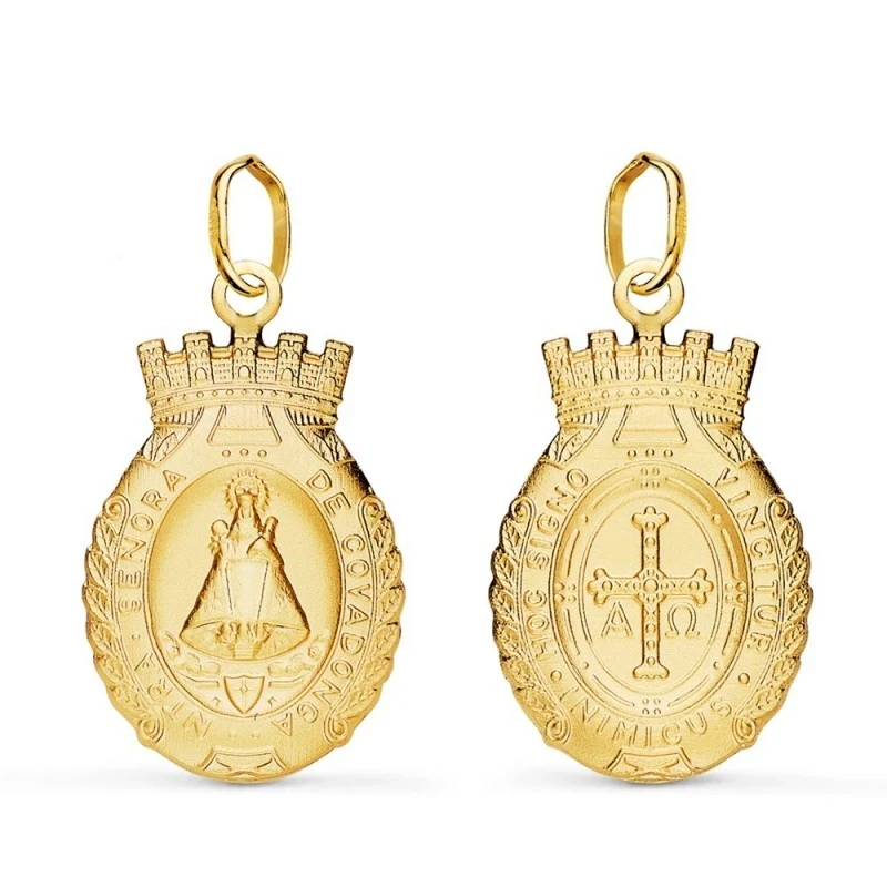 Virgen de Covandonga Cruz de la Victoria Escapulario Oro 18k unisex 2