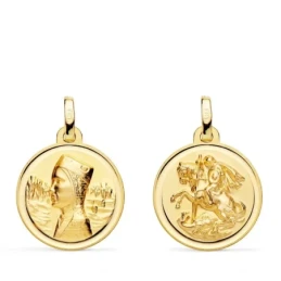 Escapulario Virgen de Montserrat Corazón de Jesús Medalla Oro 18k uni