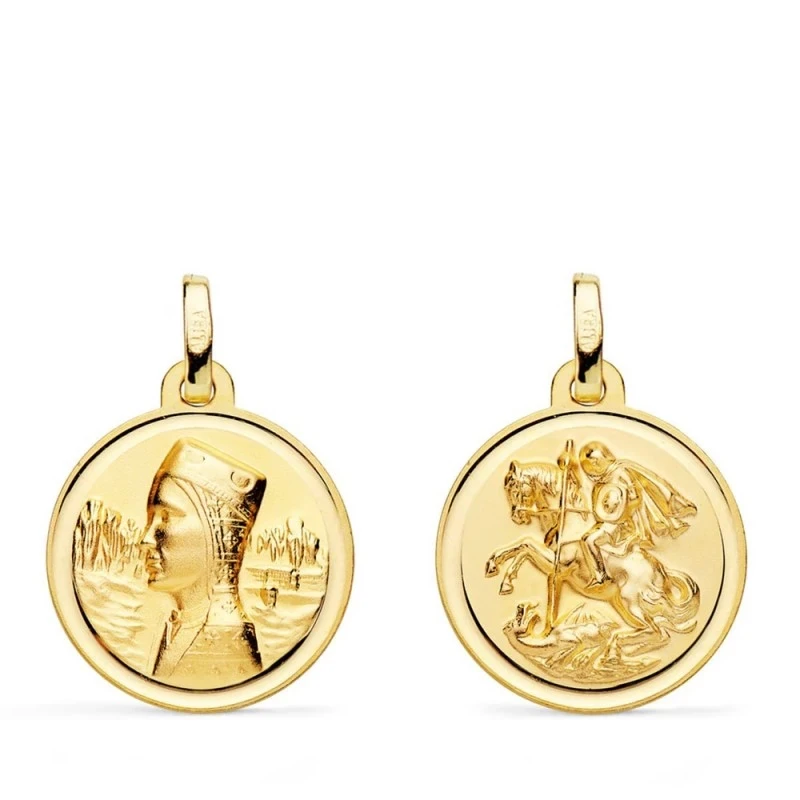 Escapulario Virgen de Montserrat Corazón de Jesús Medalla Oro 18k uni