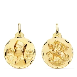 Escapulario Virgen de Montserrat Corazón de Jesús Medalla Oro 18k uni