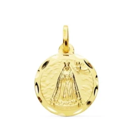 Virgen de Cotoca Medalla Oro 18k unisex 18 mm. borde tallado. Grabaci