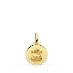 Virgen del Perpetuo Socorro Medalla Oro 18k unisex 12 mm. bisel liso