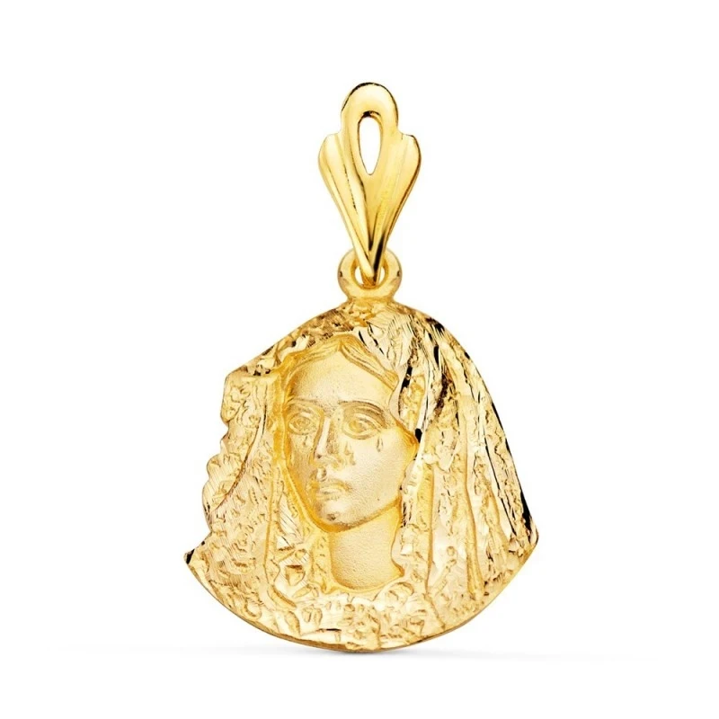 Virgen Esperanza Macarena de Sevilla Colgante Oro 18k unisex 21 mm. s