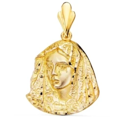 Virgen Esperanza Macarena de Sevilla Colgante Oro 18k unisex 29 mm. s