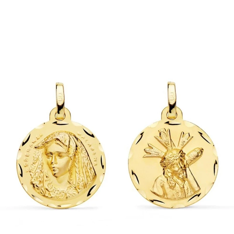 Cristo del Gran Poder Virgen Esperanza Macarena Escapulario Oro 18k u