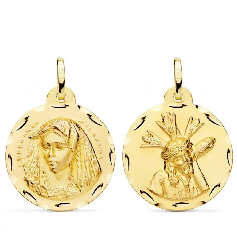 Cristo del Gran Poder Virgen Esperanza Macarena Escapulario Oro 18k u
