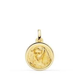 Virgen Esperanza Macarena Medalla Oro 18k unisex 16 mm. bisel. Grabac