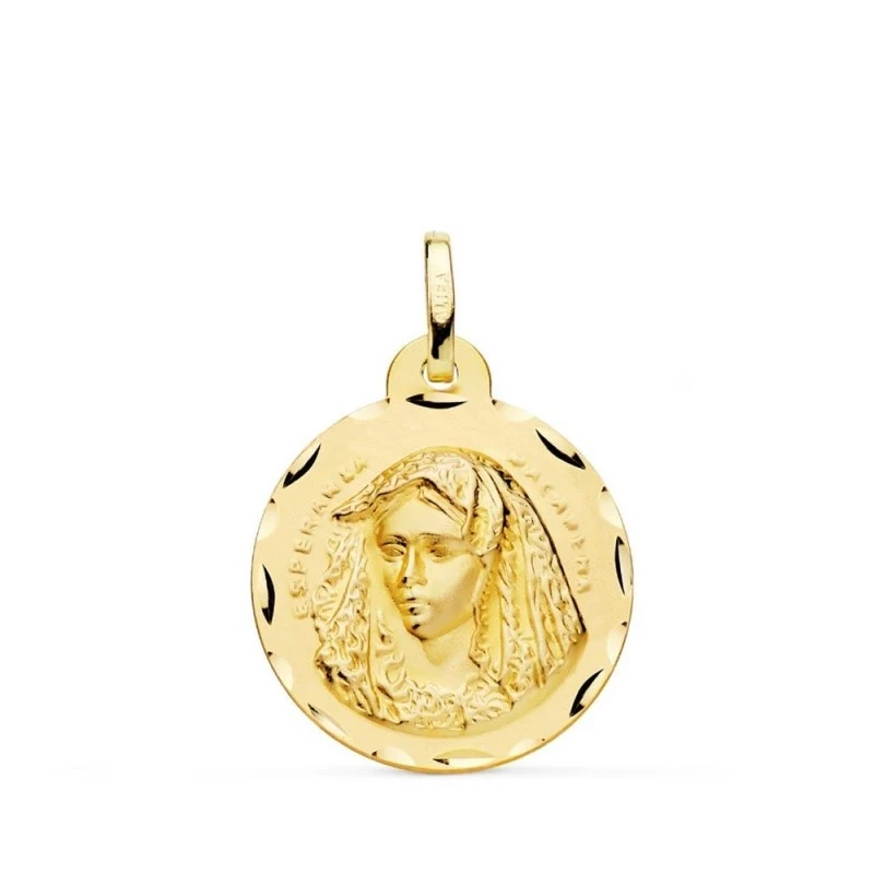 Virgen Esperanza Macarena de Sevilla Medalla Oro 18k unisex 20 mm. bi
