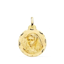 Virgen Esperanza Macarena Medalla Oro 18k unisex 20 mm. bisel. Grabac