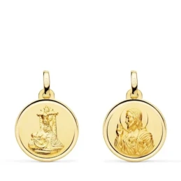 Corazón de Jesús Virgen de las Angustias Escapulario Oro 18k unisex 1