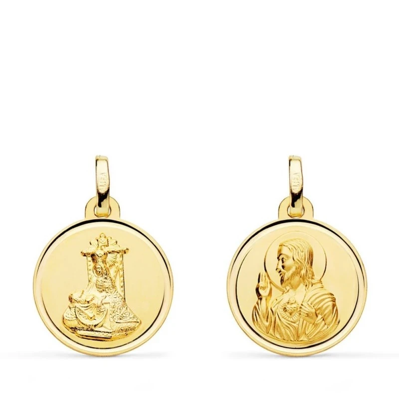 Corazón de Jesús Virgen de las Angustias Escapulario Oro 18k unisex 1