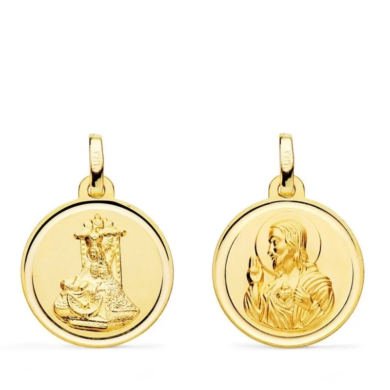 Corazón de Jesús Virgen de las Angustias Escapulario Oro 18k unisex 1
