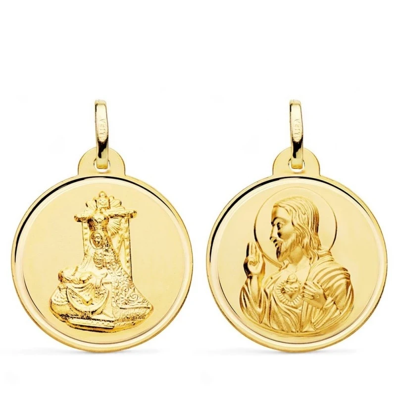 Corazón de Jesús Virgen de las Angustias Escapulario Oro 18k unisex 2
