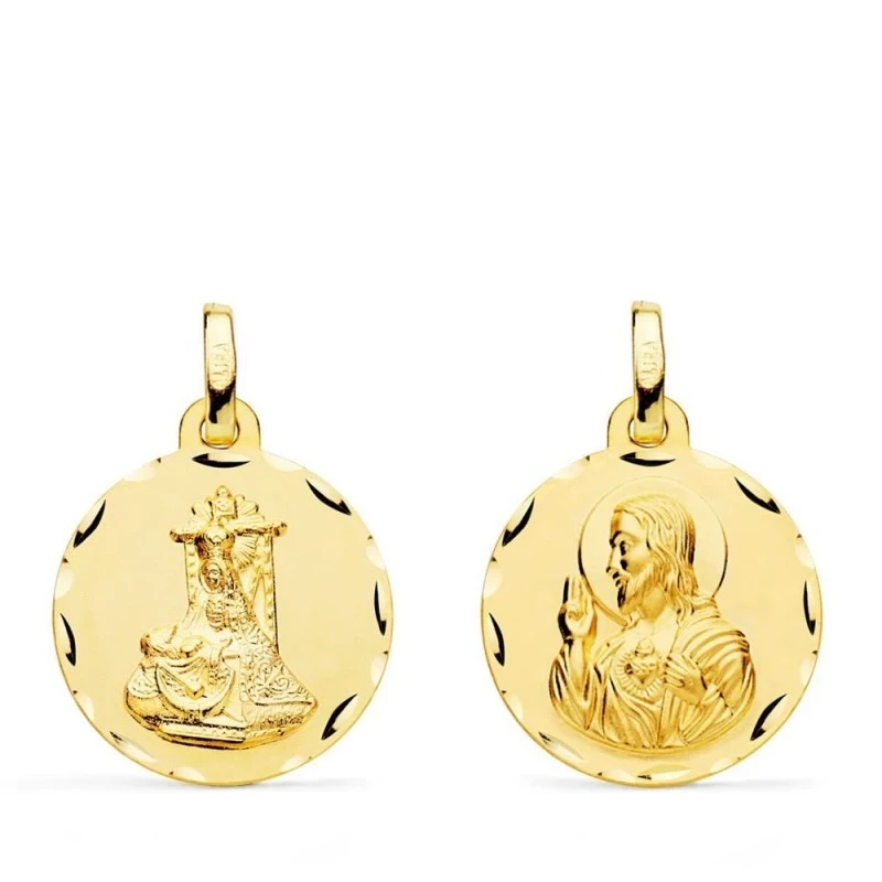 Corazón de Jesús Virgen de las Angustias Escapulario Oro 18k unisex 1