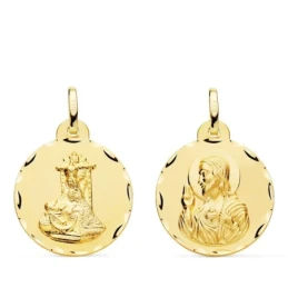 Corazón de Jesús Virgen de las Angustias Escapulario Oro 18k unisex 2