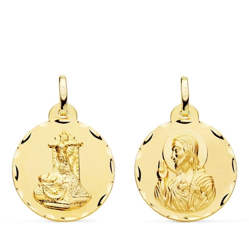 Corazón de Jesús Virgen de las Angustias Escapulario Oro 18k unisex 2