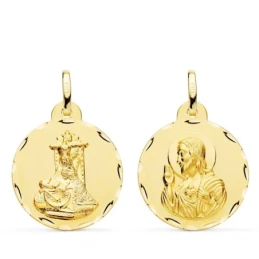 Corazón de Jesús Virgen de las Angustias Escapulario Oro 18k unisex 2