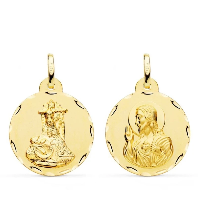 Corazón de Jesús Virgen de las Angustias Escapulario Oro 18k unisex 2