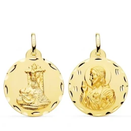 Corazón de Jesús Virgen de las Angustias Escapulario Oro 18k unisex 2