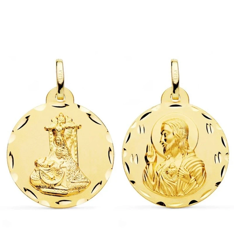 Corazón de Jesús Virgen de las Angustias Escapulario Oro 18k unisex 2