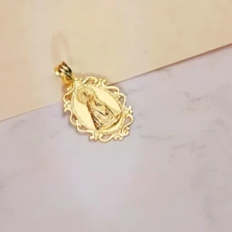 Virgen de los Desamparados Medalla Oro 18k unisex 31 mm. ovalada deta
