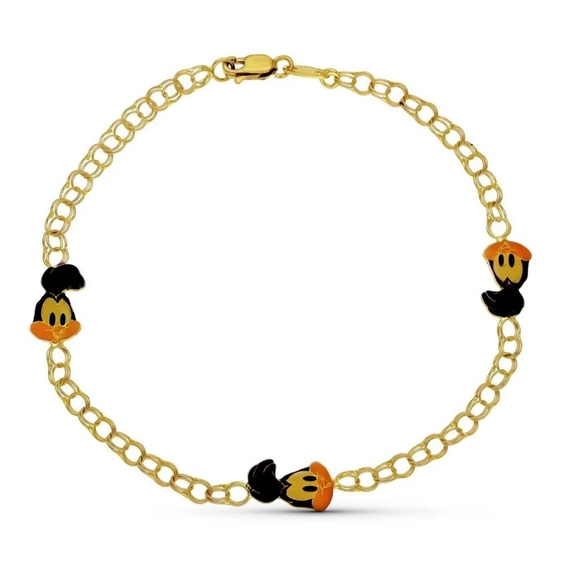 Pulsera Oro 18k unisex 18 mm. cadena húngara detalle correcaminos esm