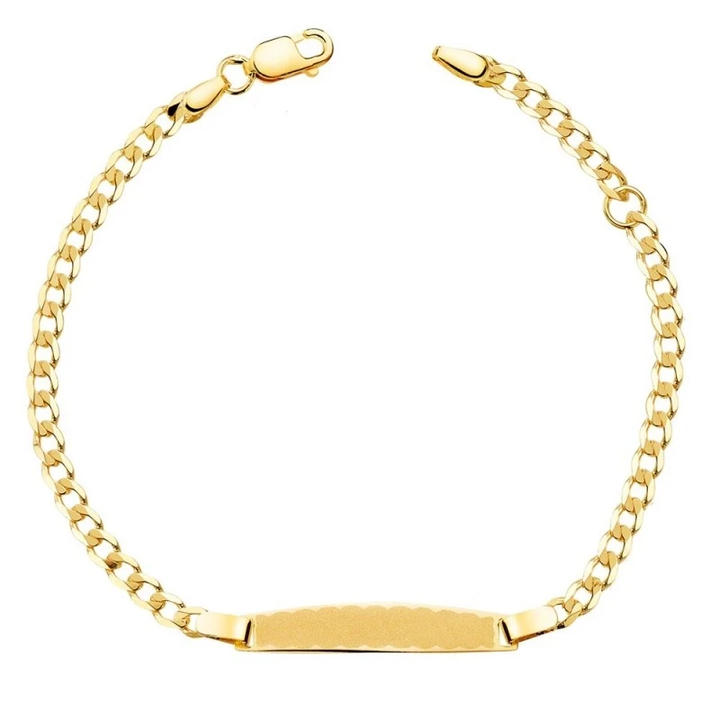 Esclava Primera Comunión Pulsera Oro 18k niña 14.5 cm. barbada maciza
