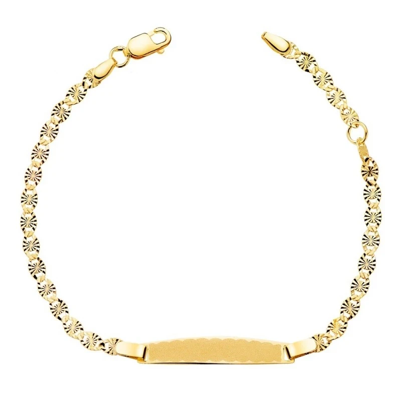 Esclava Primera Comunión Pulsera Oro 18k niña 14.5 cm. tallada maciza