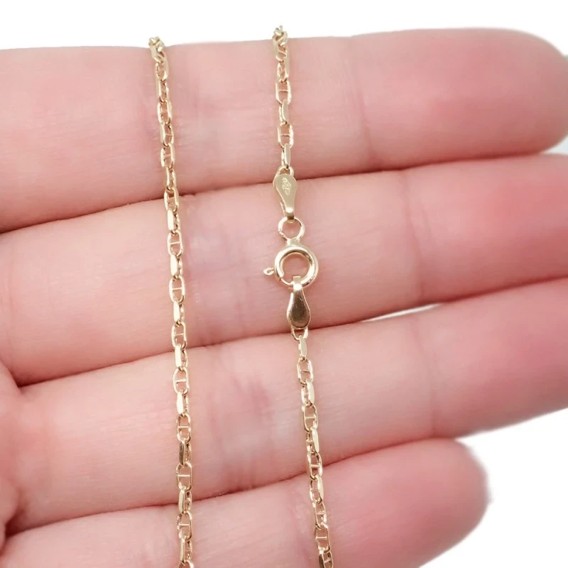 Cadena Oro 18k unisex 45 cm. eslabón hueco tipo ancla 2 mm.