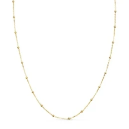 Cadena Oro 18k unisex 40 cm. forzada 0.5 mm. combinada bolas 1.3 mm.