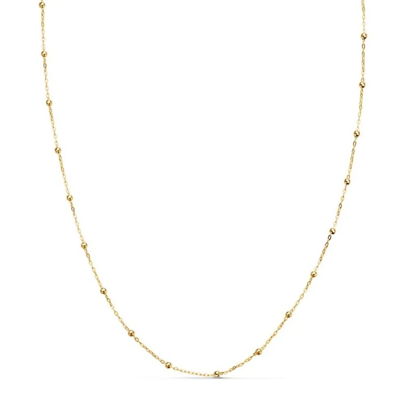 Cadena Oro 18k unisex 40 cm. forzada 0.5 mm. combinada bolas 1.3 mm.