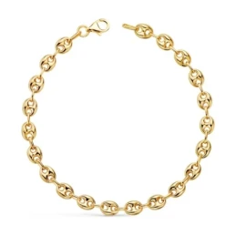Pulsera Oro 18k unisex 19 cm. calabrote hueco ancho 5 mm.