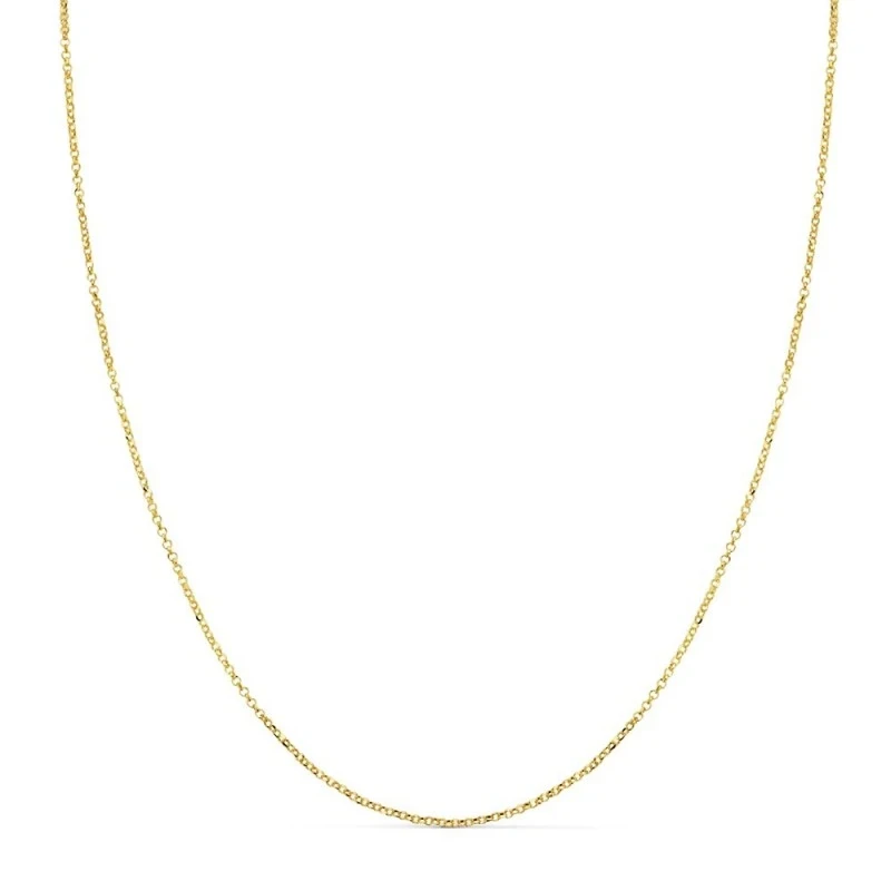 Cadena Oro 18k unisex 40 cm. rolo hueca diamantada ancho 1 mm.