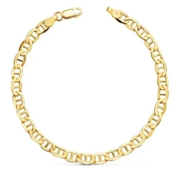 Pulsera Oro 18k hombre 20 cm. ancla hueca ancho eslabón 5 mm.
