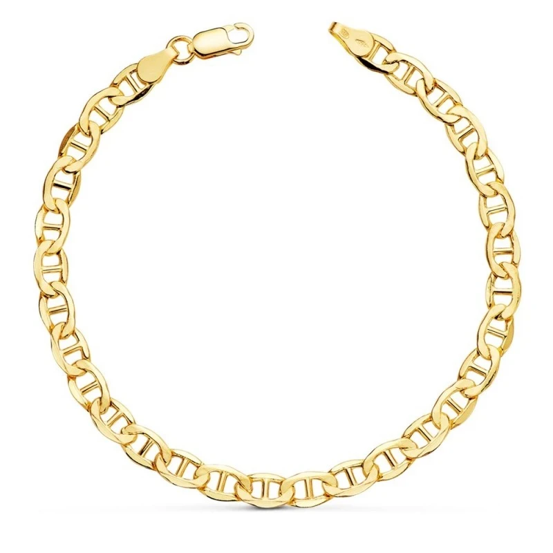 Pulsera Oro 18k hombre 20 cm. ancla hueca ancho eslabón 5 mm.
