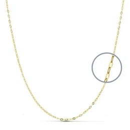 Cadena Oro 18k unisex 38 cm. eslabones ovalados tallados ancho 1 mm.
