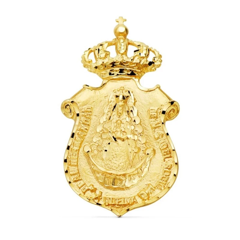 Medalla Hermandad del Rocío de Huelva Oro 18k tallada 46 mm.