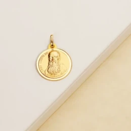 Fray Leopoldo Medalla Oro 18k lisa 18 mm. bisel