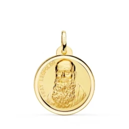 Fray Leopoldo Medalla Oro 18k liso 22 mm. bisel