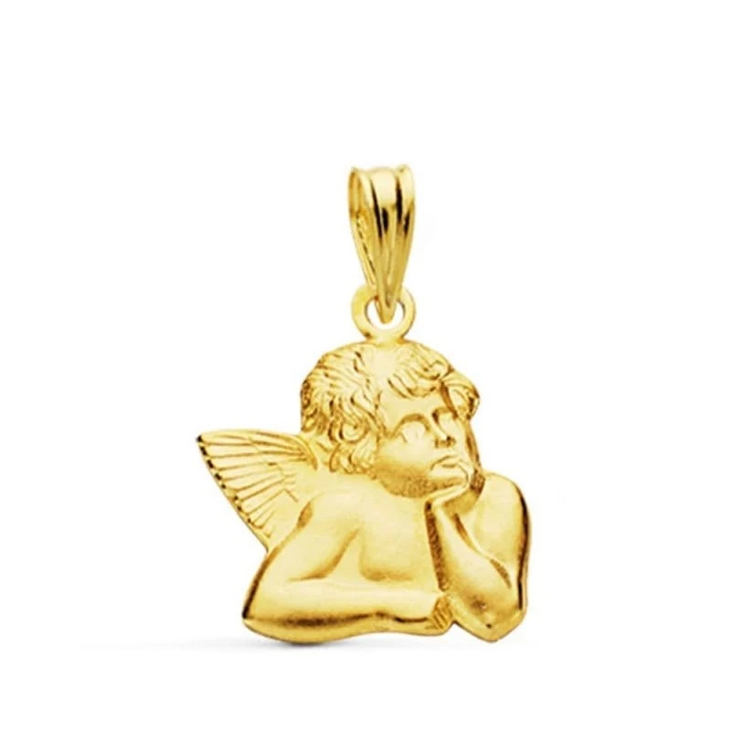 Ángel Burlón Colgante Oro 18k silueta 14 mm. detalles