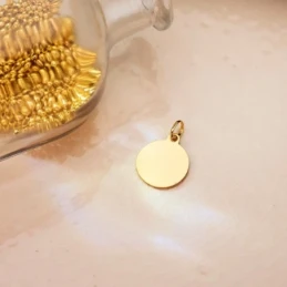 Santa Rita Medalla Oro 18k lisa 14 mm. bisel