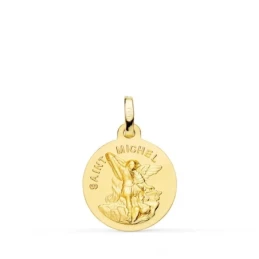 Saint Michel Medalla Oro 18k matizada 16 mm. lisa